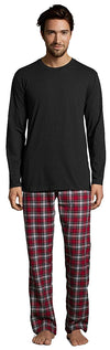 Hanes Big Mens Jersey Flannel Sleep Lounge Pajama Set