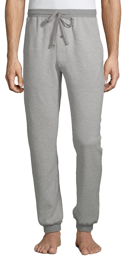 Hanes Men's Waffle Knit Jogger Sleep Lounge Pajama Pant Cotton Blend