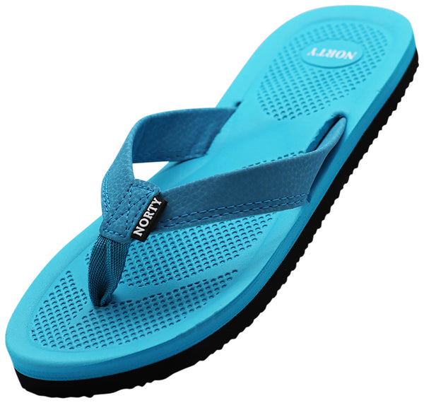Norty Women's Soft Cushioned Footbed Flip Flop Thong Sandal - Runs One Size Small