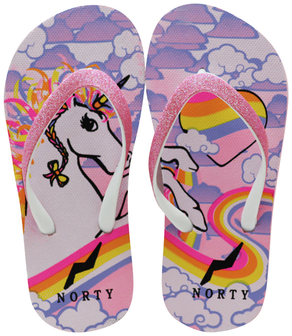 Norty Girl's Flip Flops for Beach, Pool, Everyday Sandal Shoe Runs One Size Small