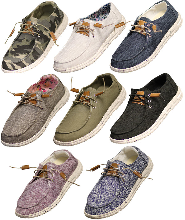 NORTY - Women's Lightweight Loafer Slip On Lace Up Boat Shoe