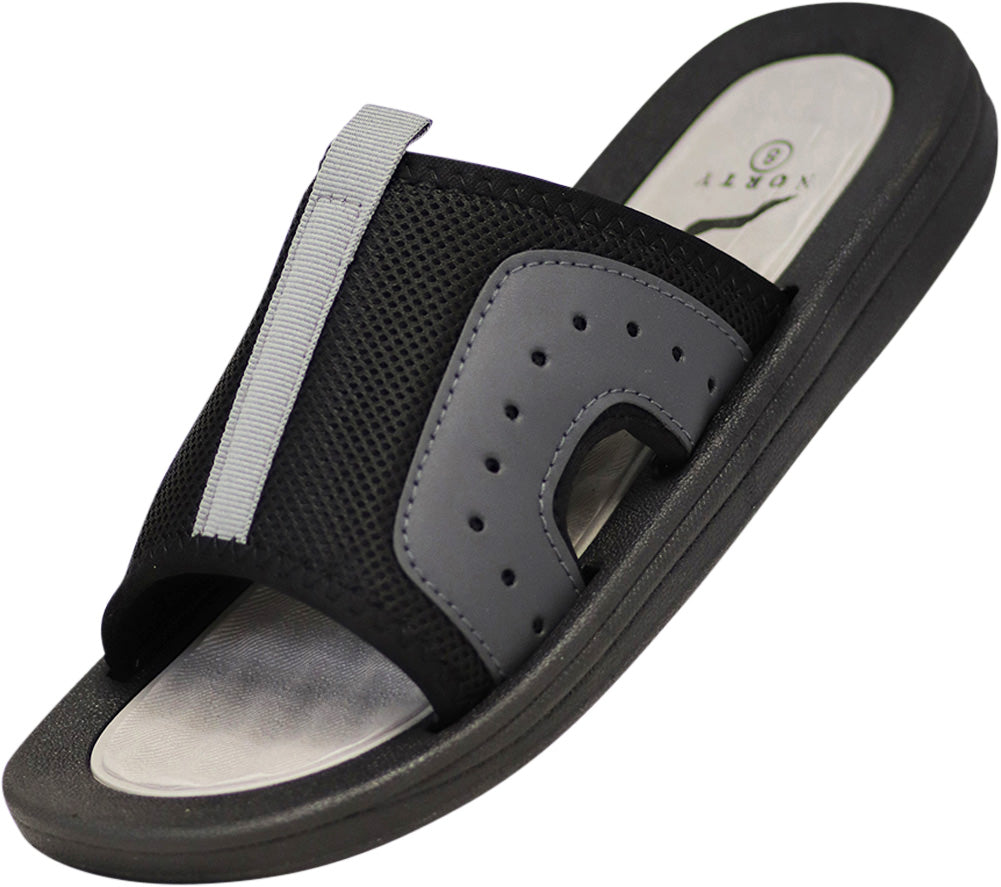 Norty Mens Comfort Casual Slide Flat Slip On Shower Sandals Runs One Size Small