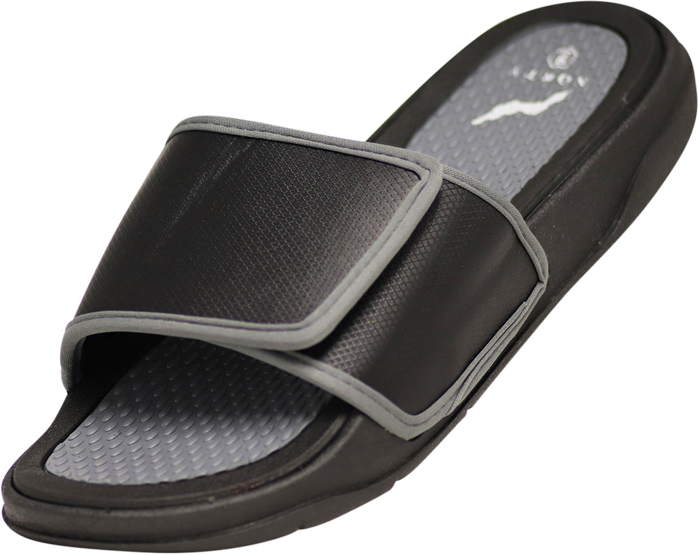 Norty Mens Comfort Casual Slide Flat Slip On Shower Sandals Runs One Size Small