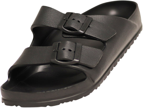 NORTY Women's Indoor Outdoor 2 Strap Adjustable Buckles Slide Sandal