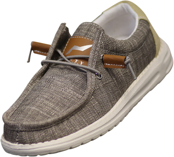 Norty - Boy's and Girl's Lightweight Loafer Slip On Lace Up Casual Boat Shoe