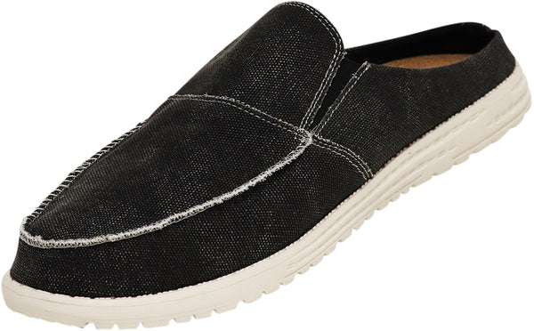 Norty Men's Canvas Slip On Clog Slipper Shoe for Indoor Outdoor with Durable Sole