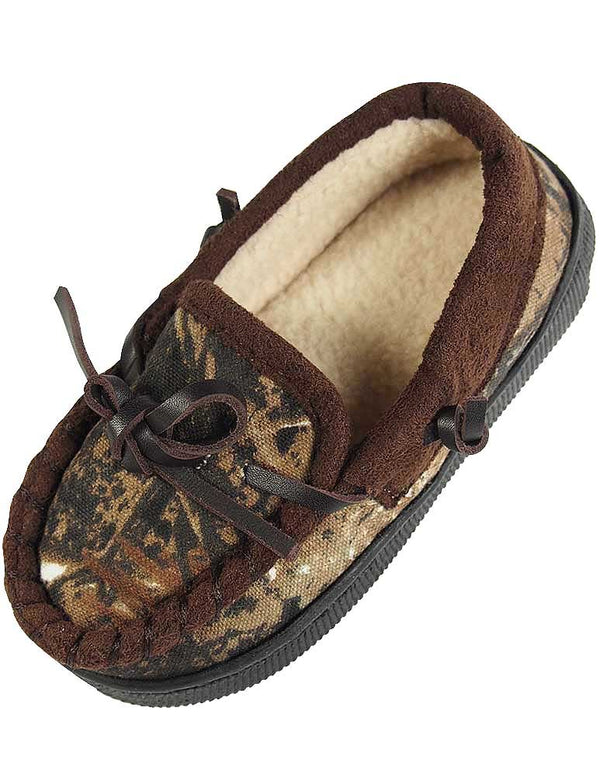 Realtree Boys Fleece Lined Camouflage Moccasin Slippers