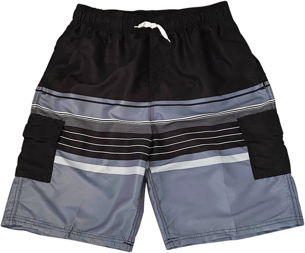 Norty Mens Cargo Solid with Stripe Boardshort Swim Trunks