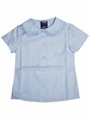 FRENCH TOAST Girls Short Sleeve Peter Pan Blouse with Lace Trim Collar - E9322