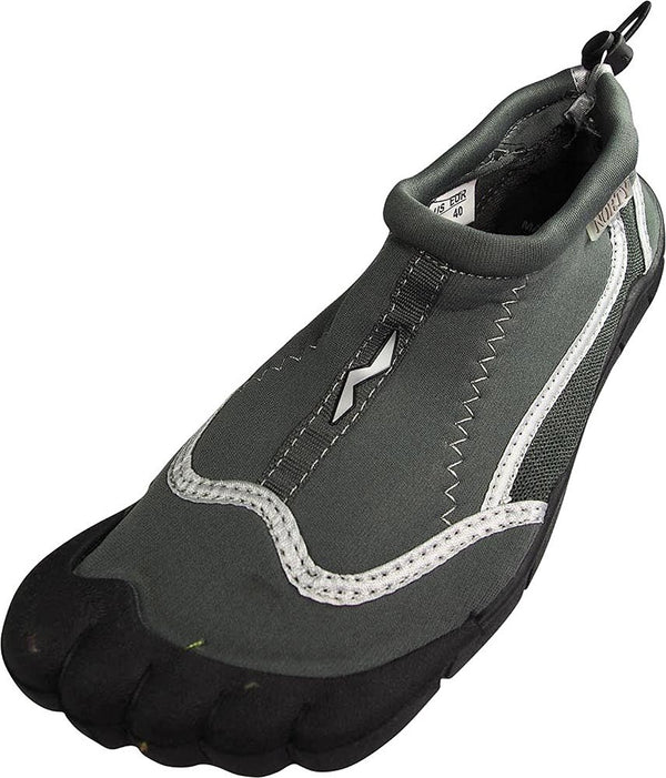 Norty Men's Aqua Sock Water Shoes Waterproof Slip-Ons for Pool, Beach, Sports