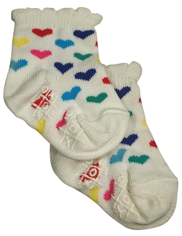 Tic Tac Toe - Little Girls' Heart Socks