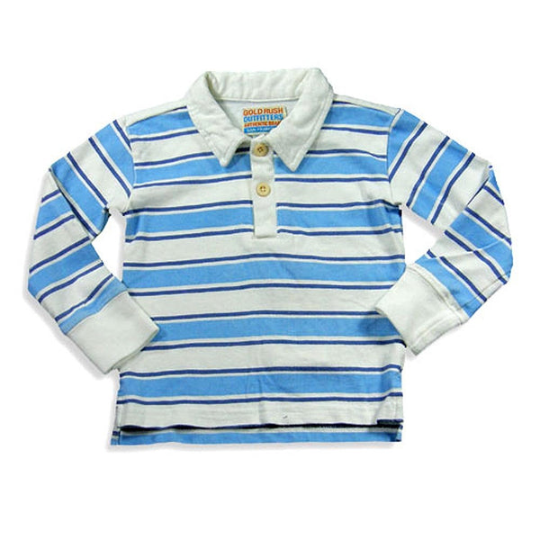 Gold Rush Outfitters - Little Girls Long Sleeve Striped Polo