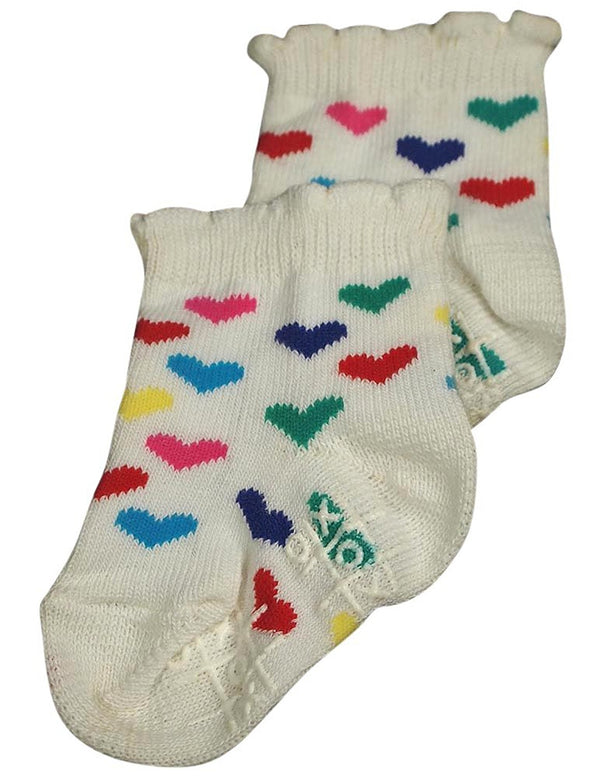Tic Tac Toe - Little Girls' Heart Socks
