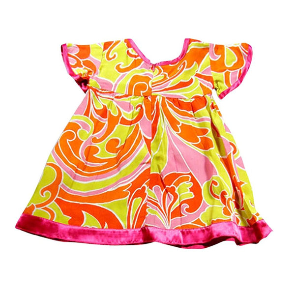 Little Mass - Little Girls Short Sleeve Rayon Dress