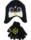 Winter Warm-Up - Little Boys Penguin Hat and Glove Set Fits Size 4-7