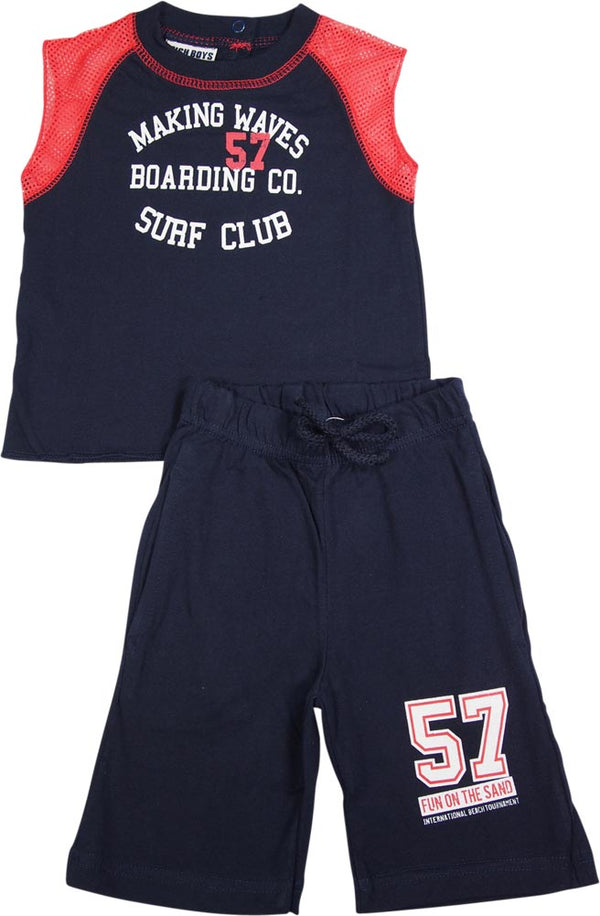 Mish Mish Baby Boys Infant Cotton Knit Sleeveless Tee Short Sets, 6220