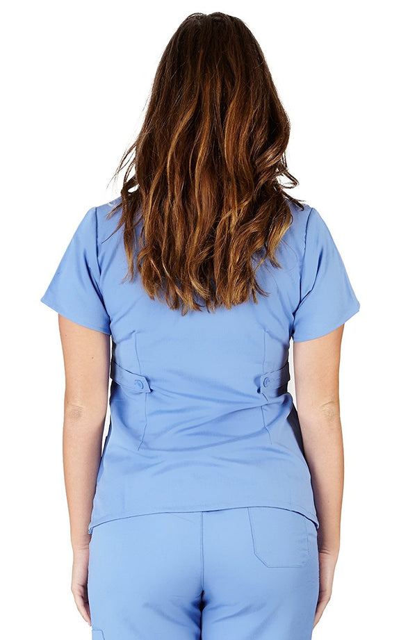 UltraSoft Premium 3 Pocket Mock Wrap Medical Scrub Top For Women - JUNIOR FIT