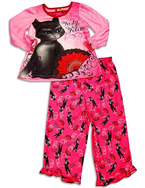 Puss In Boots - Little Girls' Long Sleeve Puss In Boots Pajamas