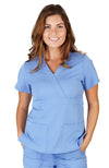 UltraSoft Premium 3 Pocket Mock Wrap Medical Scrub Top For Women - JUNIOR FIT