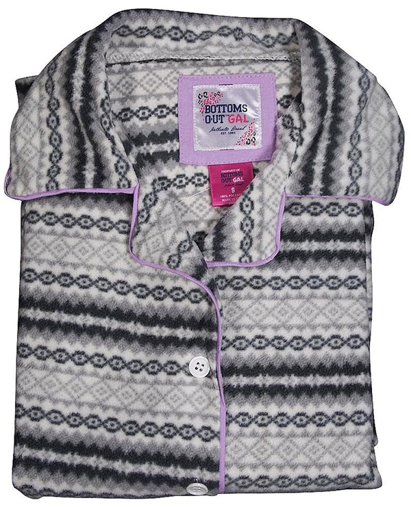 B.O.P.J. - Ladies Long Sleeve Cozy Microfleece Pajama Set