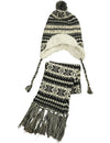 Winter Warm-Up Lined Snowflake Knit Big Girls' Hat Scarf Set
