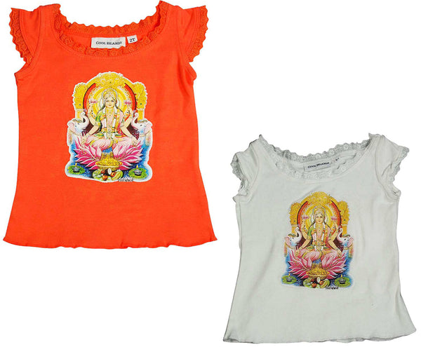 Cool Island Girls Cotton Short Cap Sleeve T-shirt Hindu Goddess Graphic Shirt Top